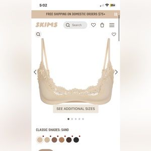 skims fits everybody lace scoop bralette NWT